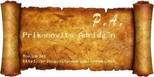 Prikosovits Adrián névjegykártya